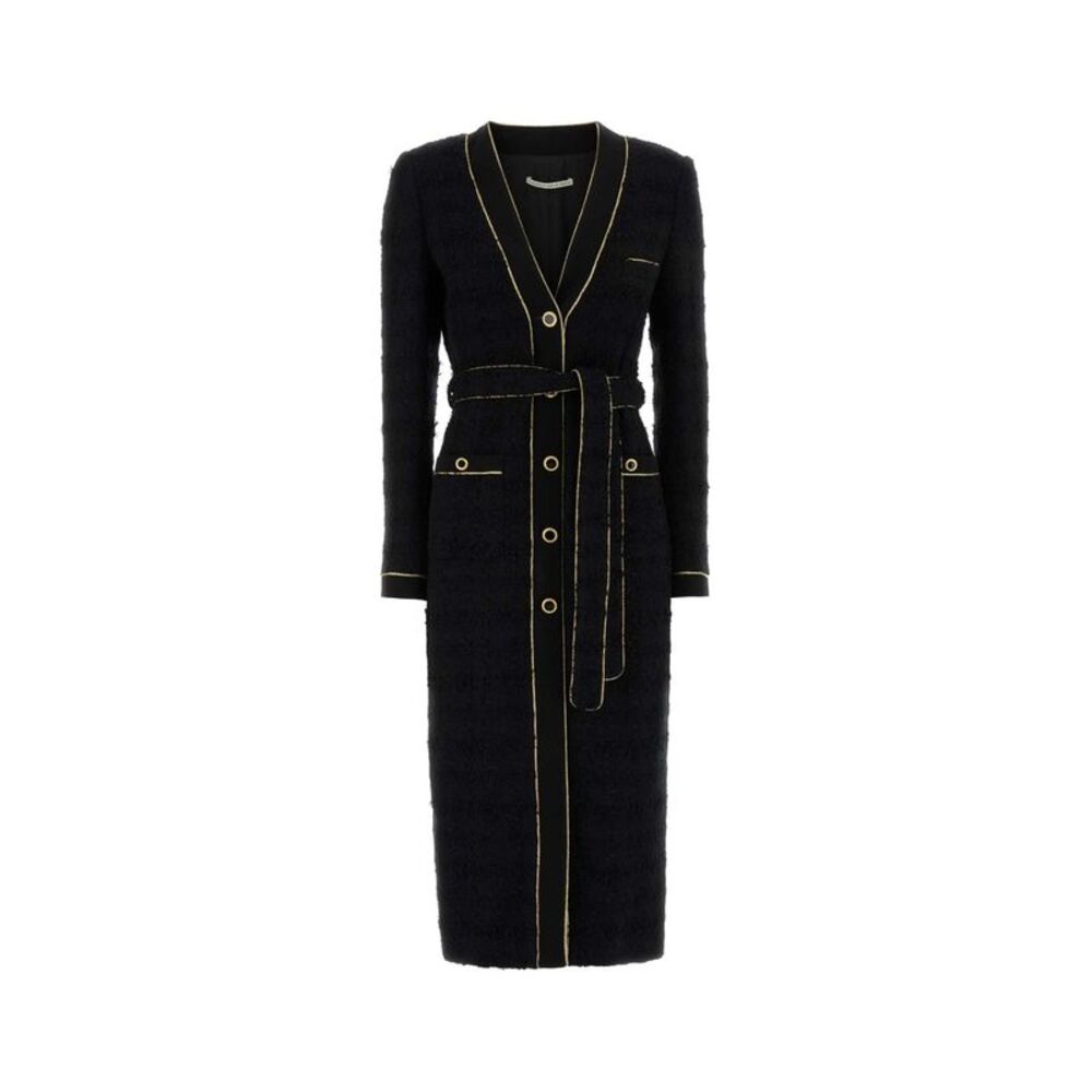 Alessandra Rich Women Black Boucle Coat